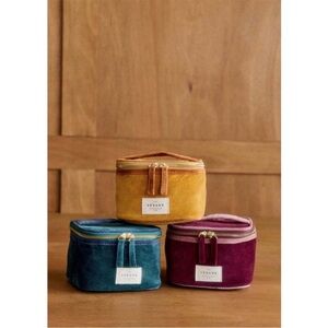 NWOT Sézane Velvet Cosmetic Bags in Mustard